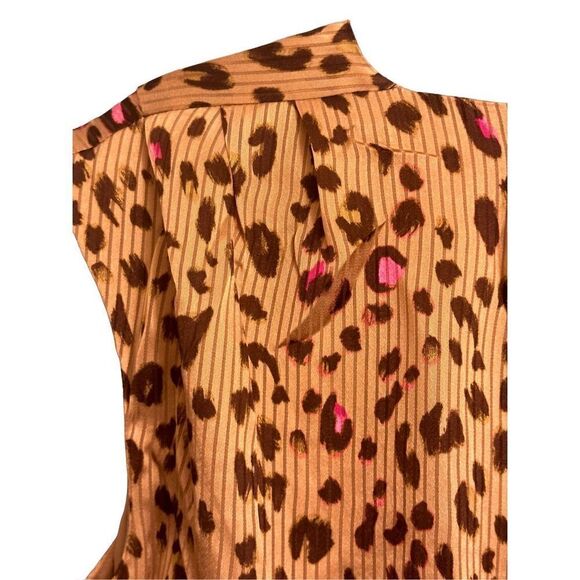 Express Small Leopard Print Draped Satin Mini Sheath Dress - Leopard print w/pin - Picture 14 of 16